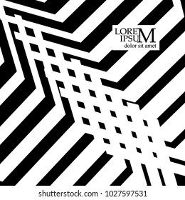 Monochrome background from straight lines. Vector