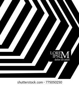 Monochrome background from straight lines. Vector