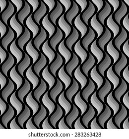 Monochrome background with stylized petals. Vector seamless pattern