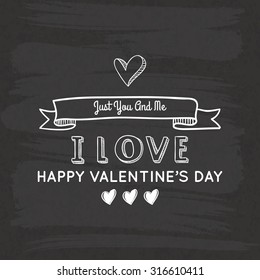 Monochrome background with text for valentine's day