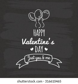 Monochrome background with text for valentine's day