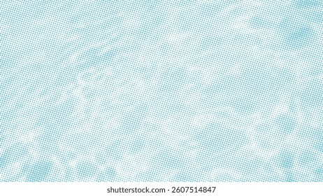 Monochrome background of the water surface with small ripples and halftone vintage dotted texture. Overlay template. Vector illustration