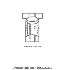Monochrome backpack icon. Can be used as  logo, element of corporate identity