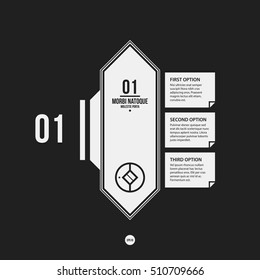 Monochrome banner template in strict style. Useful for presentations and web design.