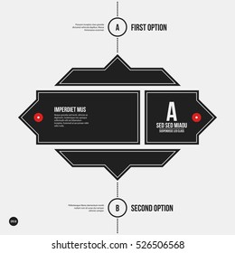 Monochrome banner template in strict style. Useful for presentations and web design.