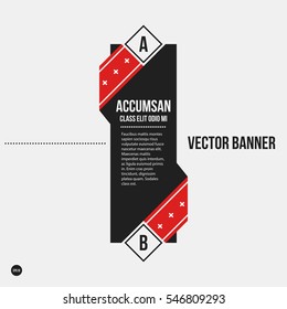 Monochrome banner template in strict style. Useful for presentations and web design.