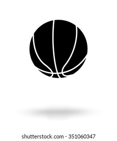Monochrome basketball ball icon isolated on a white background, vector illustration