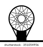 Monochrome basketball basket icon isolated on a white background, vector illustration