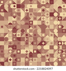 Monochrome Bauhaus geometric pattern. Abstract print design with geometric elements. Vintage composition artwork mosaic for banner, poster, magazine cover or website background