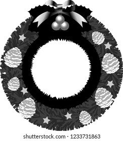 Monochrome Beautiful Christmas wreath