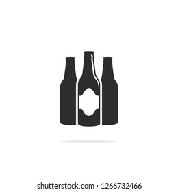 Monochrome Beer bottles icon . Vector illustration.