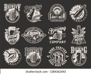Monochrome beer prints collection 