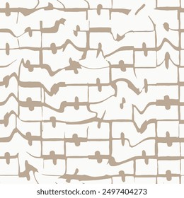monochrome beige white line art simple hand drawn organic neutral floral textured pattern design in vector 