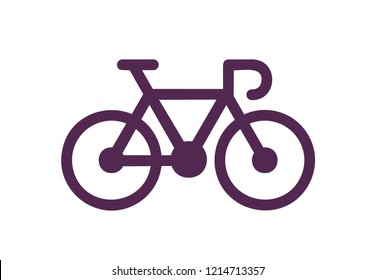 Monochrome bike logo icon isolated on white. Simple vector illustration.