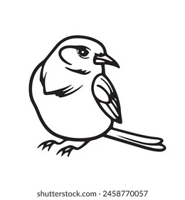 Monochrome Vogel-Vektorgrafik Einzeldarstellung