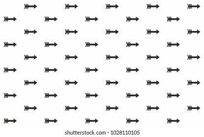 monochrome black arrows pattern horizontal wallpaper concept. vector background . for web and print