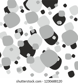 monochrome black gray random spot round shape pattern vector background