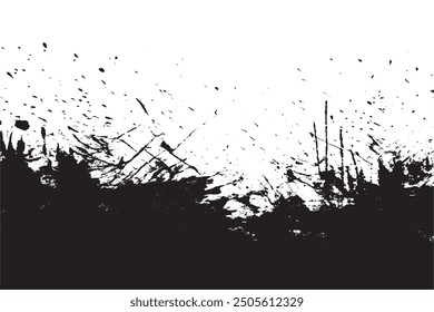 Monochrome Black Grunge Texture Overlay on White Background – Vector Illustration        