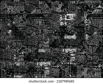 Monochrome black paper patchwork seamless pattern background. Trendy vintage art collage. Print for textile, wallpaper, wrapping wall poster, carpet,  rug, cover, duvet cover, curtain, pillow, bedding