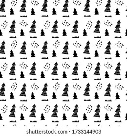 Patrón monocromo negro sin foco. Cutas decorativas, papel pintado sencillo y único. Bien por imprimir. Con vector de fondo blanco. Patrón para envolver papel e impresiones de moda. Soporte de vectores CMYK.
