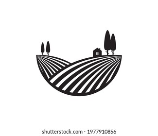 Monochrome Black Simple Landscape Logo House Stock Vector (Royalty Free ...