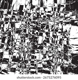 Patrón abstracto blanco y negro monocromo con una miríada de detalles generados al azar