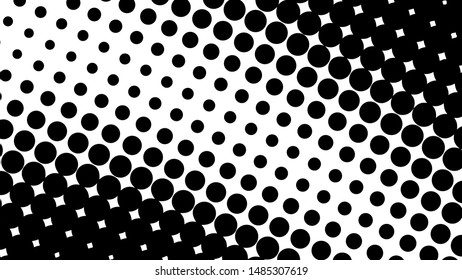 Monochrome black and white dotted background in pop art retro style, vector illustration
