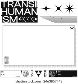 Monochrome Black and White Futuristic Lab Frame Template