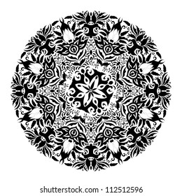Monochrome black and white lace ornament vector eps 8