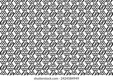Patrón blanco y negro monocromo. Textura abstracta del mosaico para la tela, impresión, mantel, bandera, cubierta, tarjeta, bufanda, muebles suaves, invitación, decoración, papel de embalaje, interior, papel pintado.