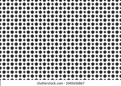 monochrome black and white pentagons repeat pattern . wallpaper design concept. vector geometric 
background
