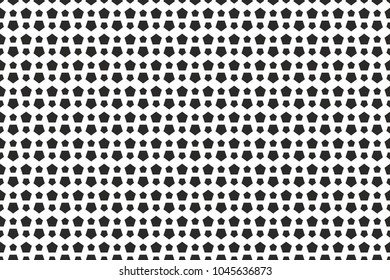 monochrome black and white pentagons repeat pattern . wallpaper design concept. vector geometric 
background