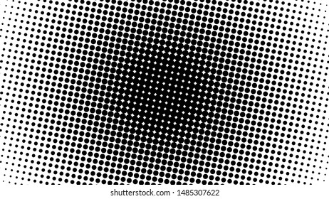 Monochrome black and white retro comic pop art background with halftone dots design, vector illustration template