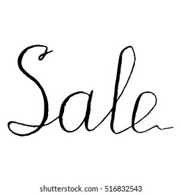 Monochrome black and white sale word lettering typographic isolated vector