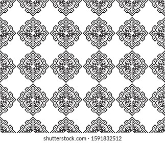 monochrome, black and white seamless pattern, background vector. abstract geometry. for tile textures, wallpapers and fabric motifs. flat, modern, simple and minimalist.
