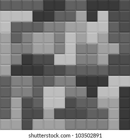 Monochrome blocks seamless background pattern. Vector illustration.