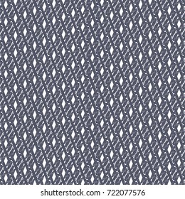 Monochrome blue decorative geometric pattern. Textile print. Abstract vector.
