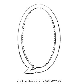 monochrome blurred contour of large oval frame callout dialogue vector illustration