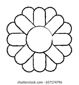 monochrome blurred silhouette of abstract sunflower in closeup vector illustration
