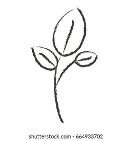 monochrome blurred silhouette of branch and leaves vector illustration