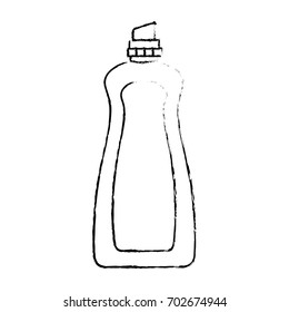 monochrome blurred silhouette of cloth softener bottle vector illustration