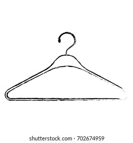 monochrome blurred silhouette of clothes hanger icon vector illustration