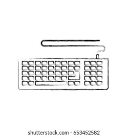 monochrome blurred silhouette of computer keyboard vector illustration