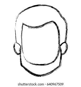 monochrome blurred silhouette of faceless man with short hair and beard and without mustache vector illustration