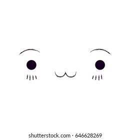 monochrome blurred silhouette of facial expression exhausted kawaii vector illustration