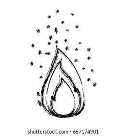 monochrome blurred silhouette of flame and fire sparks vector illustration