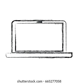 monochrome blurred silhouette of laptop computer vector illustration