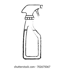 monochrome blurred silhouette of laundry spray bottle vector illustration