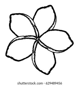 monochrome blurred silhouette with malva flower vector illustration