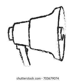 monochrome blurred silhouette of megaphone icon vector illustration